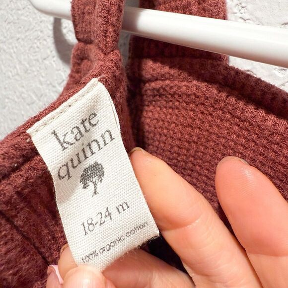 Kate Quinn Quilted Brown Overalls Unisex 18-24 Months Organic Cotton Diaper Snap - Picture 5 of 6